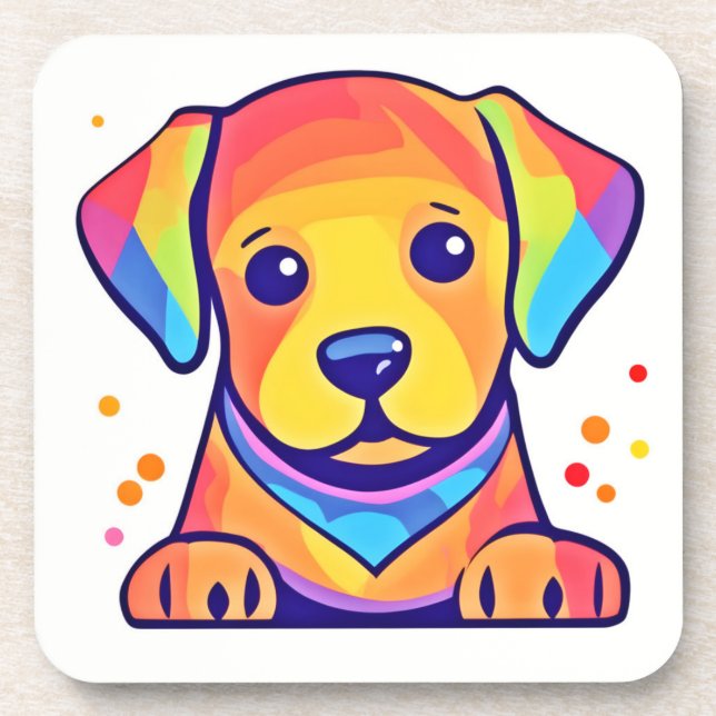 Dessous-de-verre Rainbow Puppy Love (Devant)