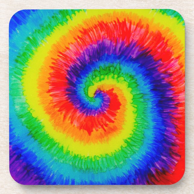 Dessous-de-verre Rainbow Tie-Dye Swirl  (Devant)