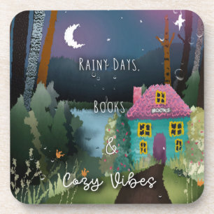 Dessous-de-verre Rainy Days, Livres & Vibes Confortables Peinture à