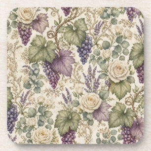 Dessous-de-verre Raisins Antiques, Lavande & Roses Blanches