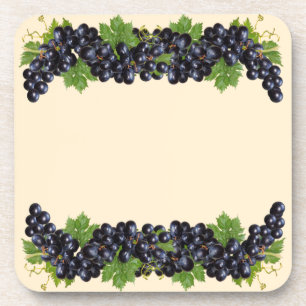 Dessous-de-verre Raisins Bleus Violets avec Feuilles Vertes sur Bei