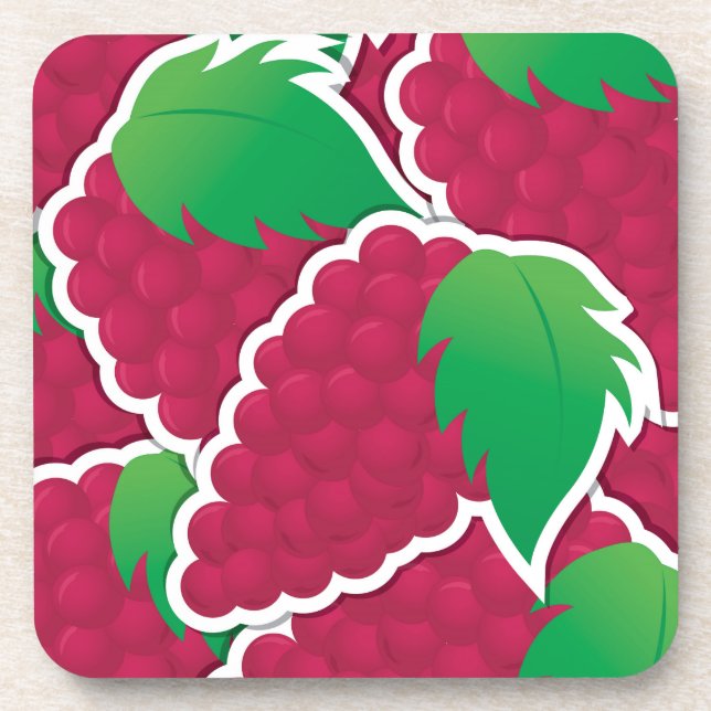 Dessous-de-verre Raisins rouges funky (Devant)