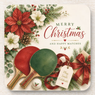 Dessous-de-verre Raquette de ping pong et balle avec thème de Noël