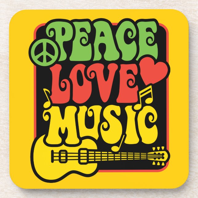 Dessous-de-verre Rasta Peace Love Music (Devant)