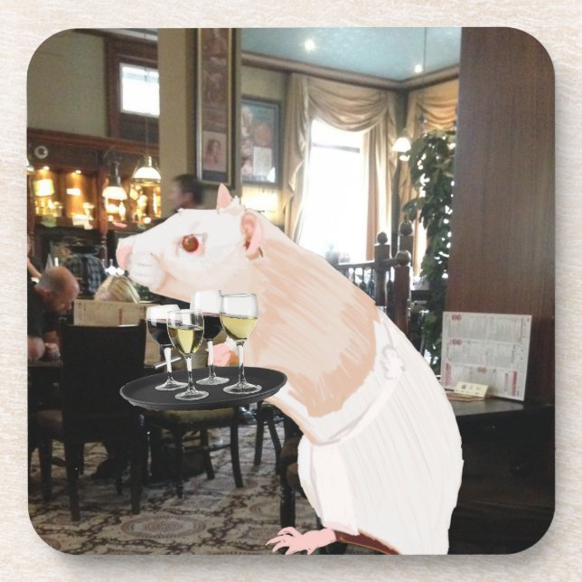 Dessous-de-verre Rat Waiter surréaliste (Devant)