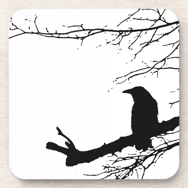 Dessous-de-verre Raven Ravenware Black Bird Silhouette (Devant)