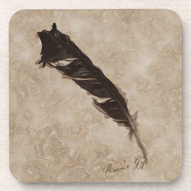 Dessous-de-verre Raven's Feather Bird-lover Crow design (Devant)