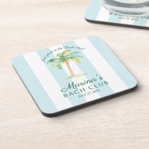 Dessous-de-verre Rayures bleues Palm Beach Bach Club Réception de m