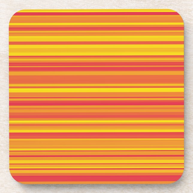 Dessous-de-verre Rayures Orange Rouge Jaune (Devant)