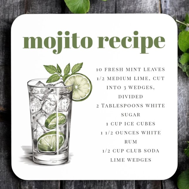 Dessous-de-verre Recette verte Mojito (Créateur téléchargé)