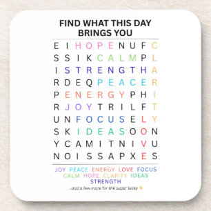 Dessous-de-verre Recherche de mots inspirants - Mots positifs quoti