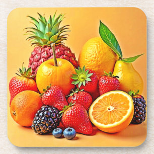 Dessous-de-verre Récolte de fruits vibrants : design de récolte fra