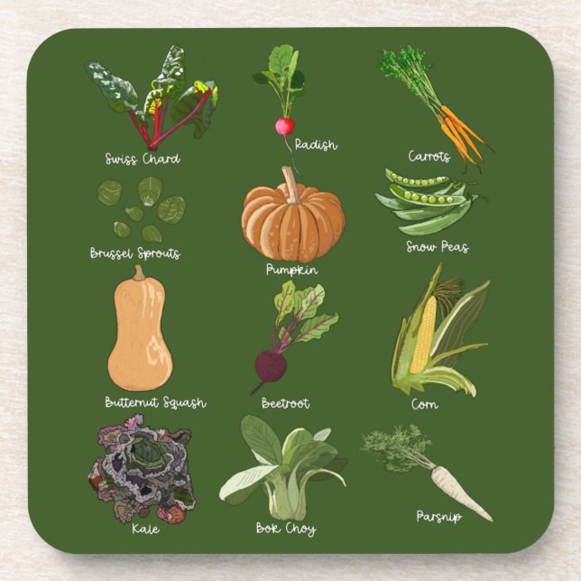Dessous-de-verre Récolte de légumes d'automne (Devant)