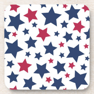 Dessous-de-verre Red and Blue Stars - motif de drapeau américain