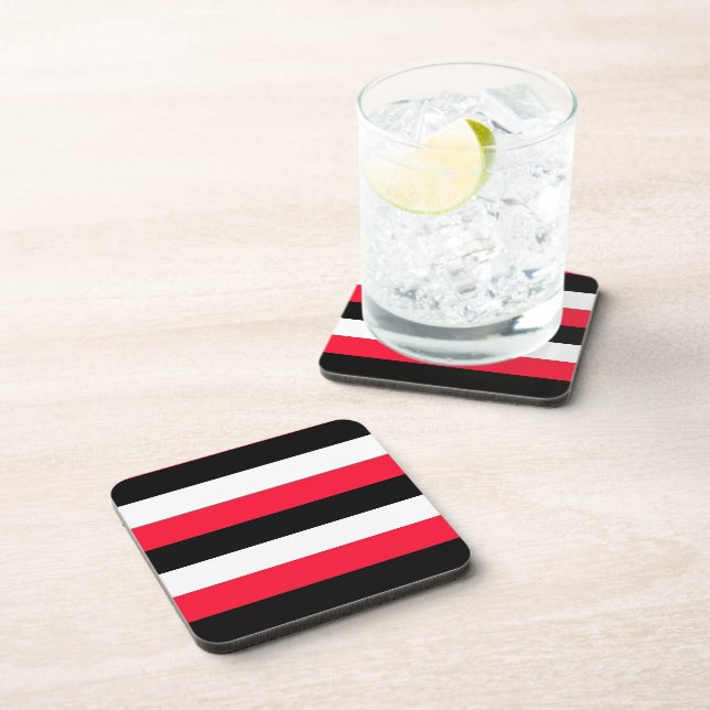 Dessous-de-verre Red, black and white stripes (Côté Droit)