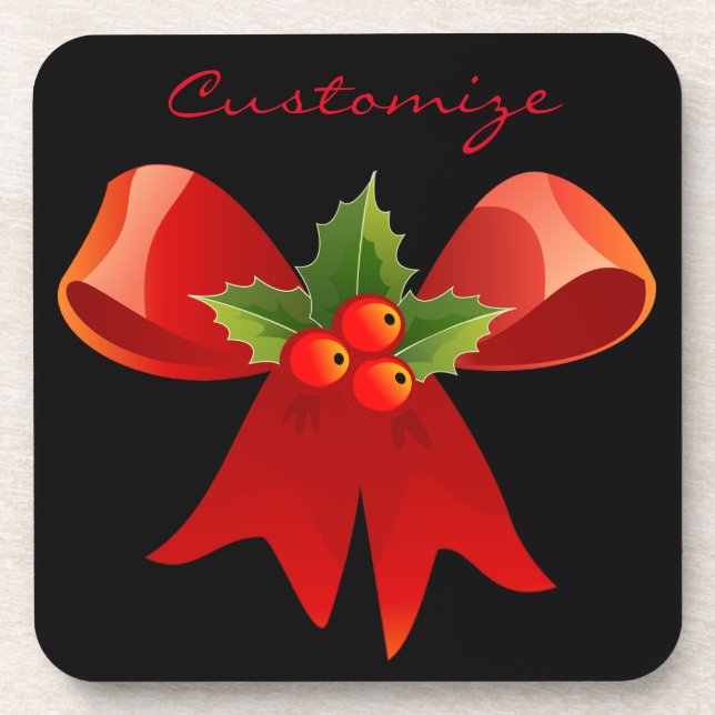 Dessous-de-verre Red Ribbon Bow Holly Thunder_Cove (Devant)