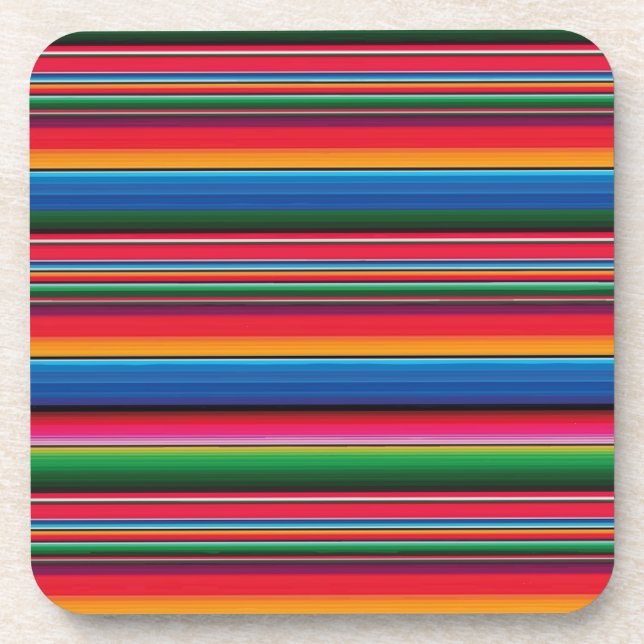 Dessous-de-verre Red Serape Saltillo traditionnelle mexicaine couve (Devant)