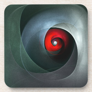 Dessous-de-verre Red Swirl Artistique moderne Art Abstrait Motif #1
