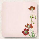 Dessous-de-verre Red Wildflower<br><div class="desc">A photo of a beautiful red wildflowers placed on a mottled pink background. This wedding coaster design comes in several colors and can also be customized to your own colors by contacting me at mshake5918@yahoo.com. This romantic design also comes on many other products to suit all your wedding set needs....</div>