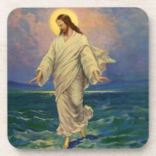 Dessous-de-verre Religion vintage, Jésus Christ marche sur l'eau