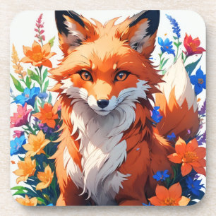 Dessous-de-verre Renard à fleurs