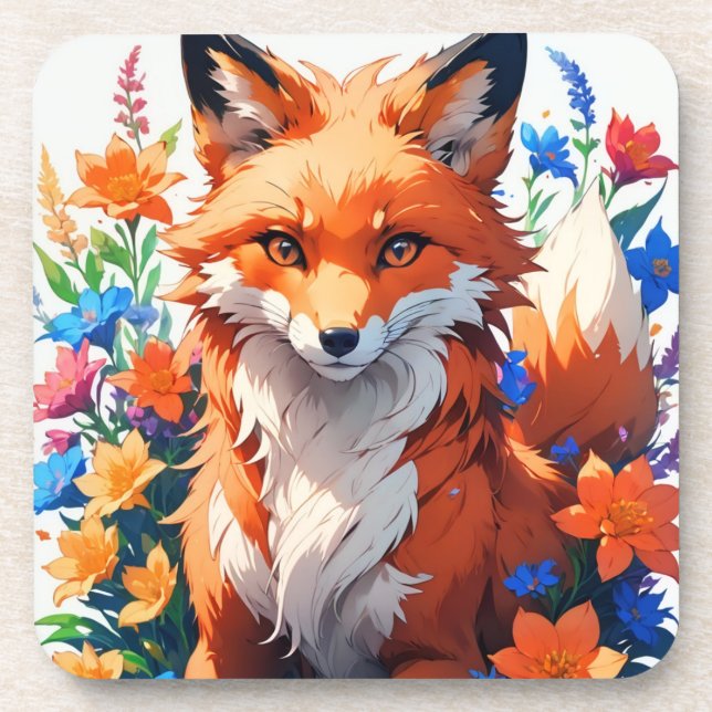 Dessous-de-verre Renard à fleurs (Devant)