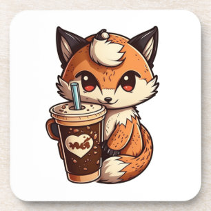 Dessous-de-verre Renard avec une tasse