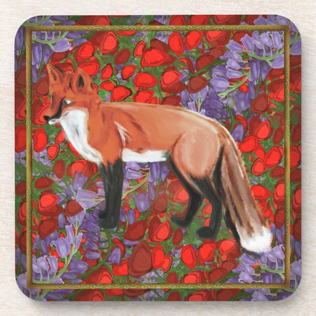 Dessous-de-verre Renard inspiré de William Morris (Devant)