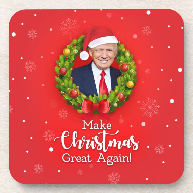 Dessous-de-verre Rendre Noël à la grandeur Trump MAGA cadeau amusan (Devant)