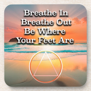 Dessous-de-verre Respirer dans Breathe Out Recovery Slogan Sunrise