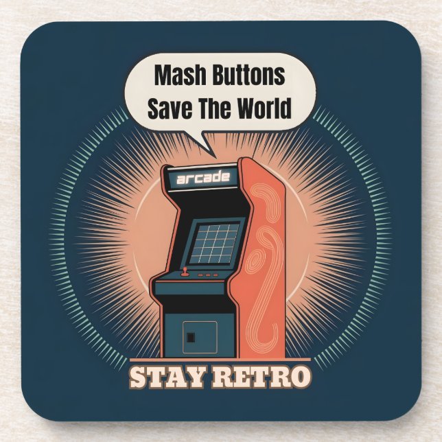 Dessous-de-verre Retro 80s Arcade Gaming Nerdy Humour (Devant)