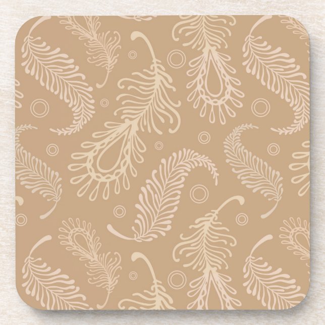 Dessous-de-verre Rétro-feater-pâle-motif (Devant)