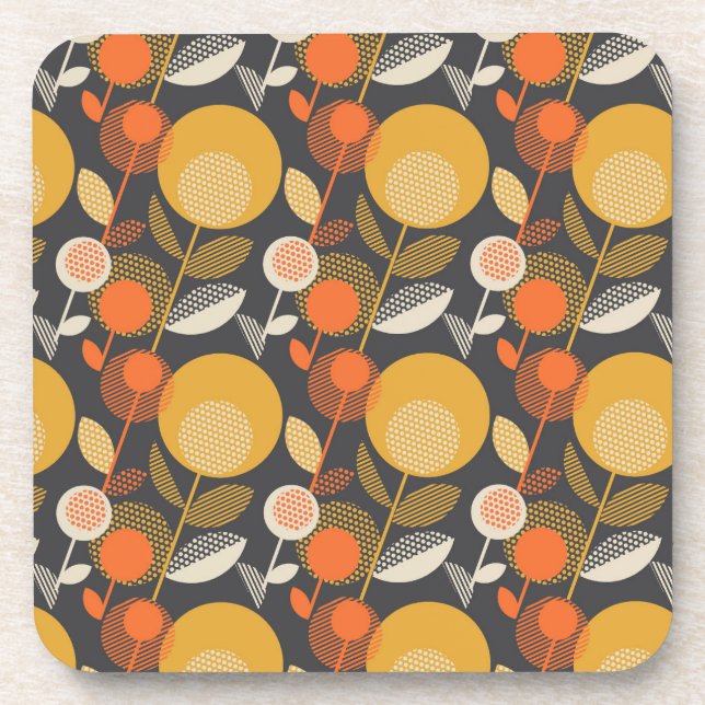 Dessous-de-verre Rétro motif floral classique (Devant)