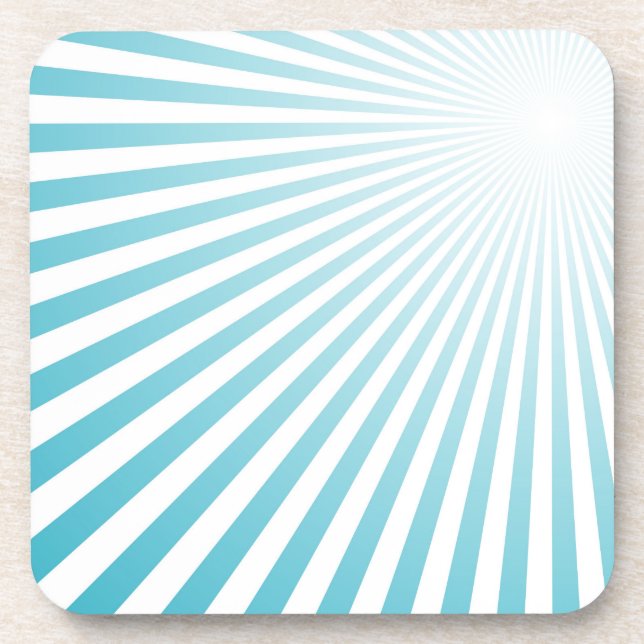Dessous-de-verre Retro Sky Blue Sun Ray (Devant)