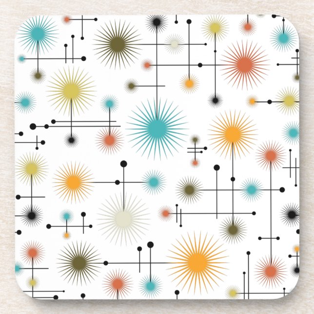 Dessous-de-verre Retro Starbursts A Go-Go ! (Devant)