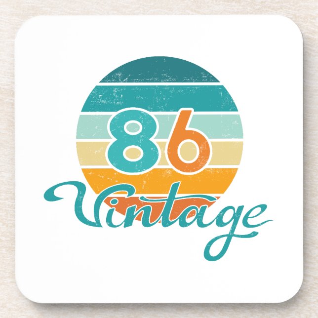 Dessous-de-verre Retro Sunset 86 Vintage Distressed (Devant)