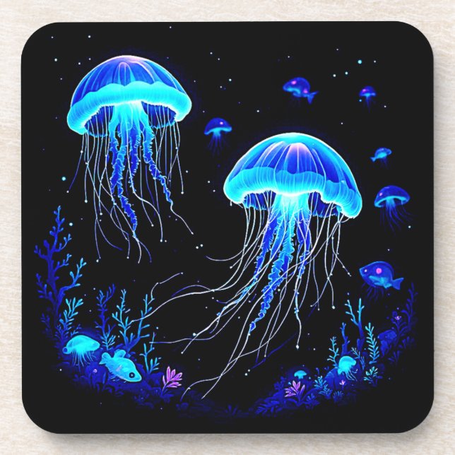 Dessous-de-verre Rêve de méduse bioluminescente (Devant)