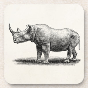 Dessous-de-verre Rhinocéros vintages de rhinocéros d'illustration