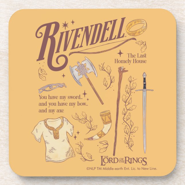 Dessous-de-verre RIVENDELL™ Collage Aquarelle Graphique (Devant)