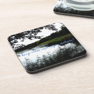 Dessous-de-verre Riverside avec branches et roseau photo