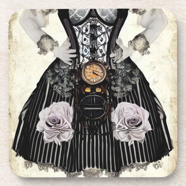 Dessous-de-verre Robe corset rétro steampunk (Devant)
