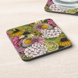 Dessous-de-verre Robins dans le jardin 2