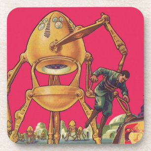 Dessous-de-verre Robot Alien de Science-Fiction Vintage Capturant u