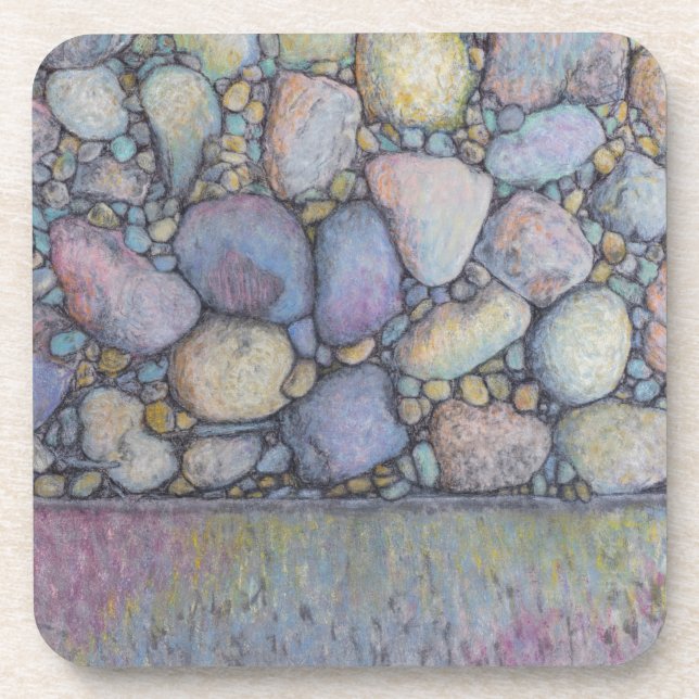 Dessous-de-verre Rocher et galets de la rivière Pastel (Devant)