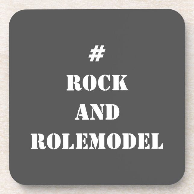 Dessous-de-verre #RockandRolemodel - Blanc modifiable. (Devant)