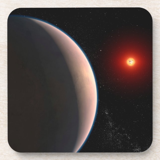 Dessous-de-verre Rocky Exoplanet Gj 486 B Orbitant Une Étoile Naine (Devant)
