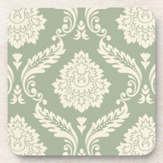 Dessous-de-verre Rococo Damask Lg Pattern Cream on Green