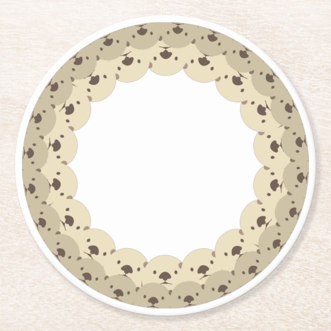 DESSOUS-DE-VERRE ROND EN PAPIER ぐるっとあにまる「カワイイラッコ親子」 (Devant)