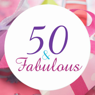 Dessous-de-verre Rond En Papier 50 et fabuleux Anniversaire rose bleu violet