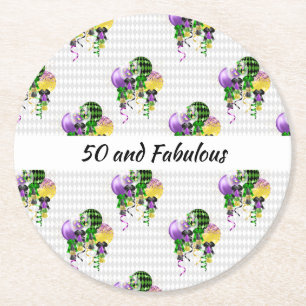Dessous-de-verre Rond En Papier 50 et Fabulous Mardi Gras Ballons